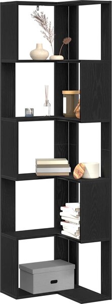 VidaXL Rohová 5patrová knihovna 50 x 50 x 179 cm kompozit [868049] Barva: kouřový dub