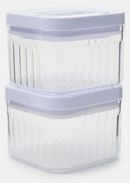 Sinsay - Sada vroubkovaných dóz na potraviny s víčky 2pack - clear