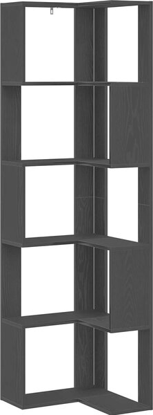VidaXL Rohová 5patrová knihovna 50 x 50 x 179 cm kompozit [868049] Barva: kouřový dub