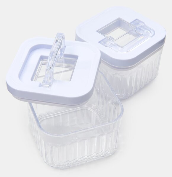 Sinsay - Sada vroubkovaných dóz na potraviny s víčky 2pack - clear