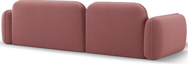 -25 % Dny MOMENTI– Cosmopolitan Design Růžová sametová rohová pohovka Sydney 275 cm, levá