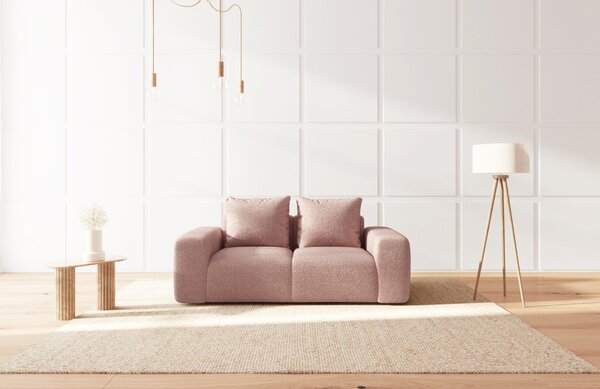 -25 % Dny MOMENTI– Rodier Růžová bouclé dvoumístná pohovka Monce 212 cm