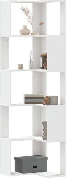 VidaXL Rohová 5patrová knihovna 50 x 50 x 179 cm kompozit [868049] Barva: kouřový dub
