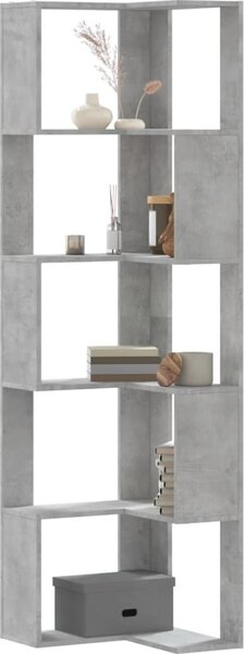 VidaXL Rohová 5patrová knihovna 50 x 50 x 179 cm kompozit [868049] Barva: kouřový dub
