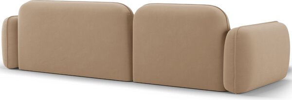-25 % Dny MOMENTI– Cosmopolitan Design Pískově hnědá sametová rohová pohovka Sydney 275 cm, levá