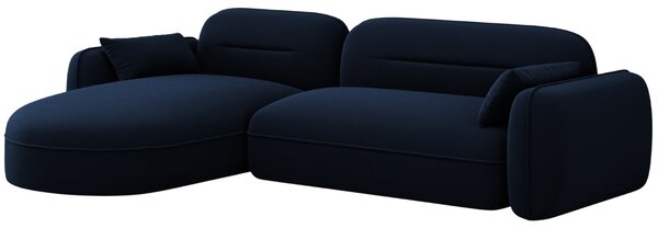 -25 % Dny MOMENTI– Cosmopolitan Design Královsky modrá sametová rohová pohovka Sydney 275 cm, levá