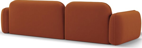 -25 % Dny MOMENTI– Cosmopolitan Design Terakotově oranžová sametová rohová pohovka Sydney 275 cm, levá
