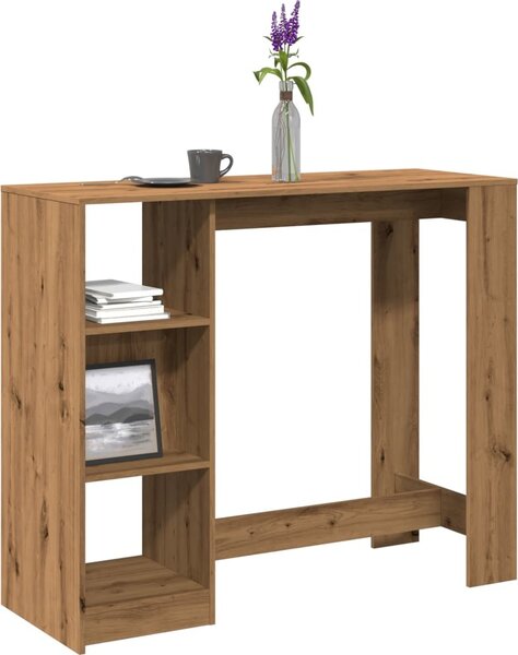 VidaXL Barový stůl s policí 124 x 46 x 103,5 cm kompozit [868077] Barva: dub sonoma