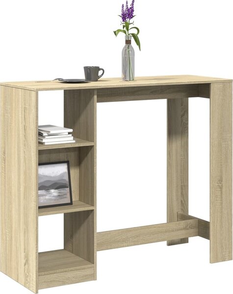 VidaXL Barový stůl s policí 124 x 46 x 103,5 cm kompozit [868077] Barva: dub sonoma