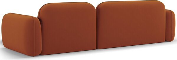 -25 % Dny MOMENTI– Cosmopolitan Design Terakotově oranžová sametová rohová pohovka Sydney 275 cm, pravá