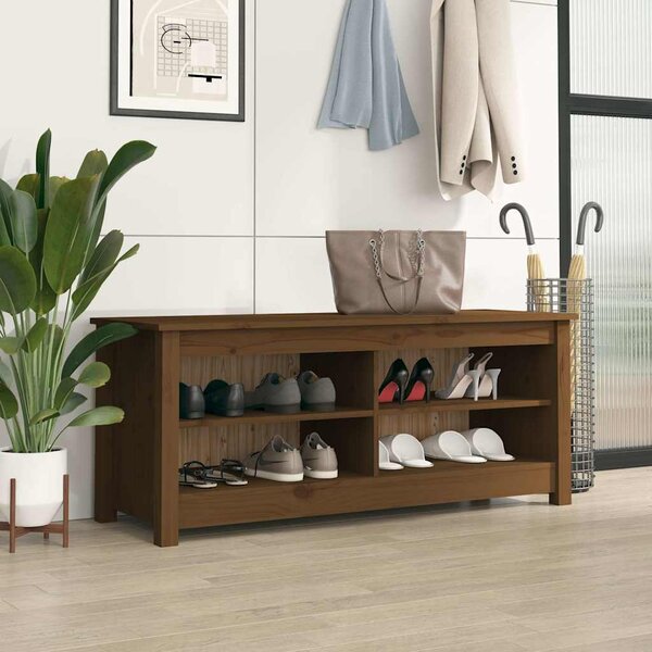 VidaXL Lavice s botníkem 110 x 38 x 45,5 cm masivní borovice [869910] Barva: Černá