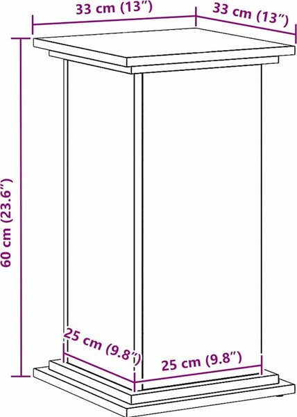 VidaXL Stojan na rostliny 33 x 33 x 60 cm Kompozitní dřevo [869236] Barva: Bílá