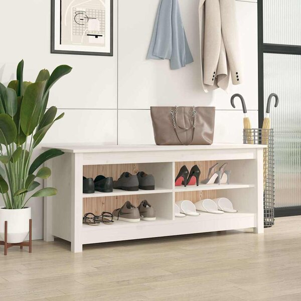 VidaXL Lavice s botníkem 110 x 38 x 45,5 cm masivní borovice [869910] Barva: Černá