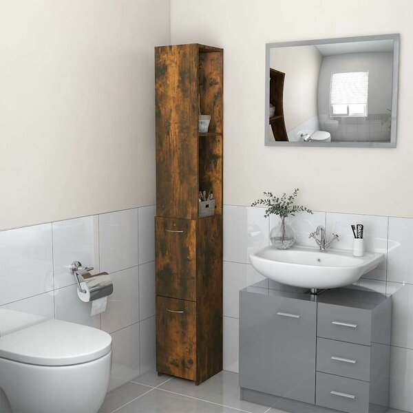 VidaXL Koupelnová skříňka 25x26,5x170 cm kompozitní dřevo [862669] Barva: Bílá