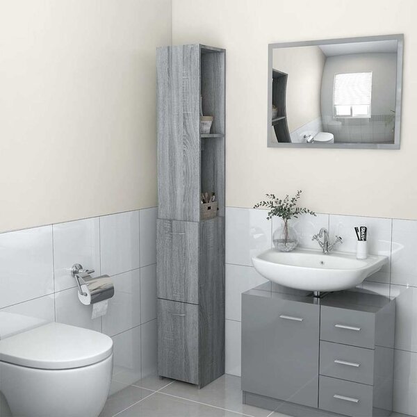 VidaXL Koupelnová skříňka 25x26,5x170 cm kompozitní dřevo [862669] Barva: Bílá