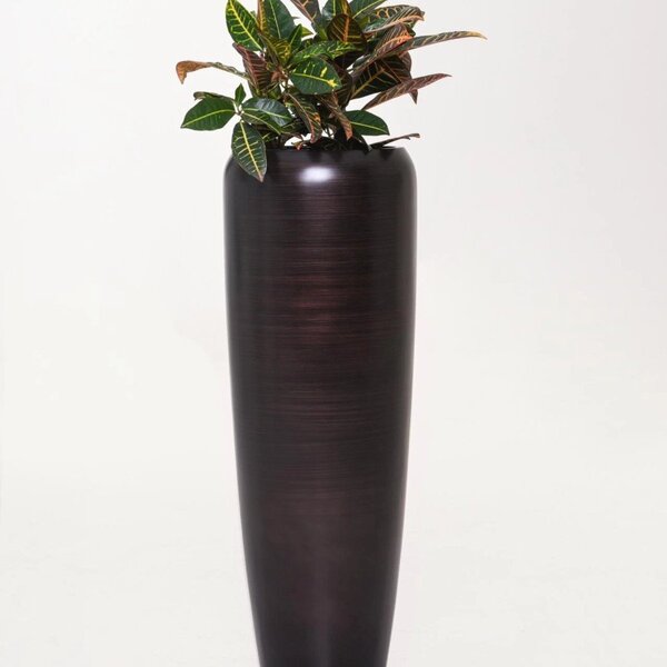 Vivanno luxusní květináč CAVITA 97, sklolaminát, výška 97 cm, černo-hnědý hedvábný mat