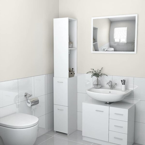 VidaXL Koupelnová skříňka 25x26,5x170 cm kompozitní dřevo [862669] Barva: Bílá