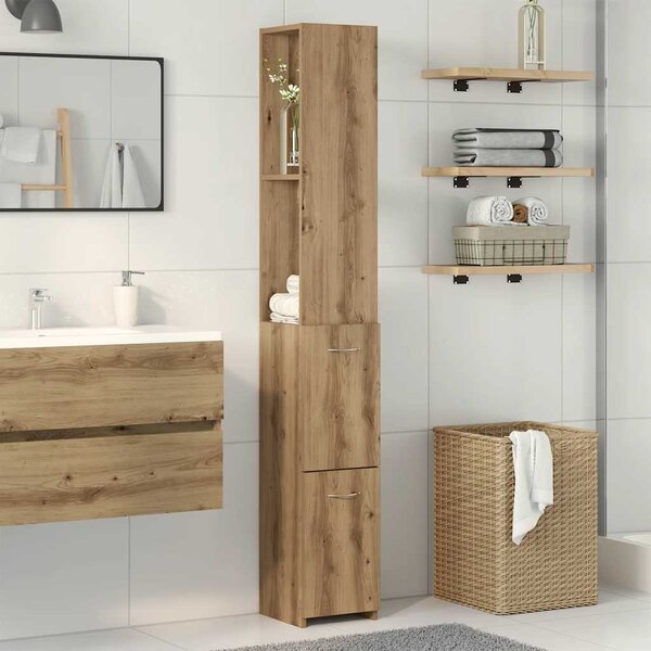 VidaXL Koupelnová skříňka 25x26,5x170 cm kompozitní dřevo [862669] Barva: Bílá