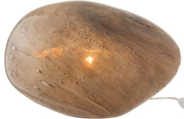 Hnědá skleněná stolní lampa II. J-Line Graha