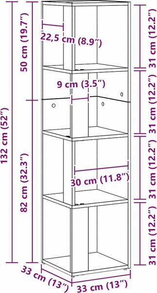VidaXL Corner Cabinet 33 x 33 x 132 cm Engineered Wood [862692] Barva: Bílá