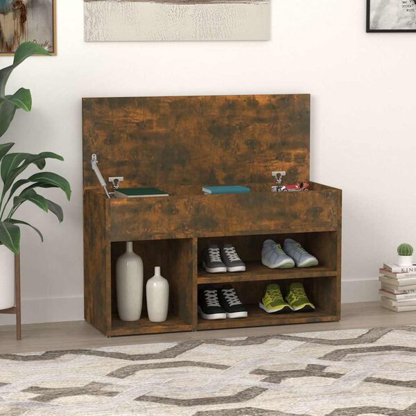 VidaXL Lavice s botníkem 80 x 30 x 45 cm kompozitní dřevo [862703] Barva: Staré dřevo