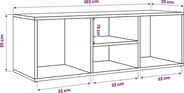 VidaXL Botníková lavice 102 x 35 x 35 cm kompozitní dřevo [875071] Barva: Staré dřevo
