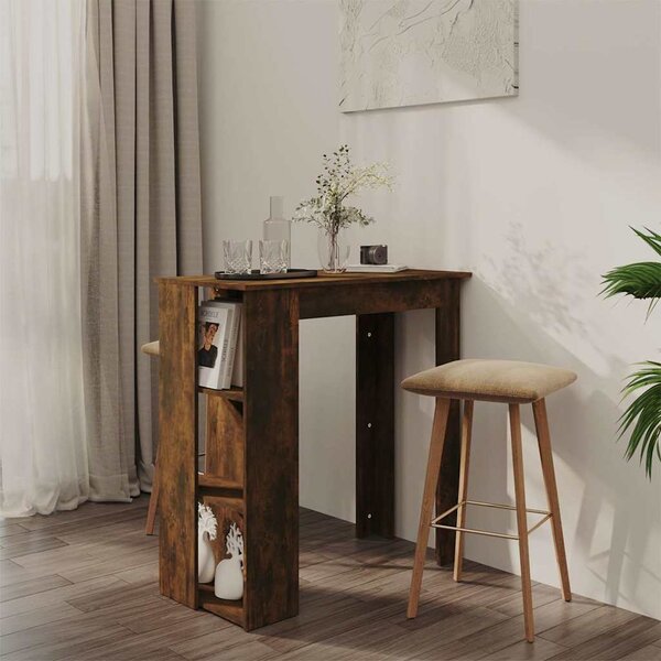 VidaXL Barový stůl s regálem 102x50x103,5 cm kompozitní dřevo [862706] Barva: Bílá
