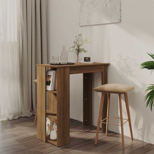 VidaXL Barový stůl s regálem 102x50x103,5 cm kompozitní dřevo [862706] Barva: Bílá
