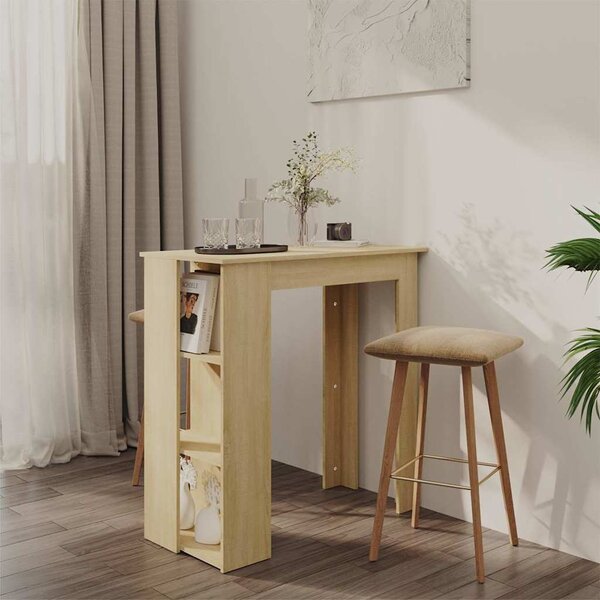 VidaXL Barový stůl s regálem 102x50x103,5 cm kompozitní dřevo [862706] Barva: Bílá