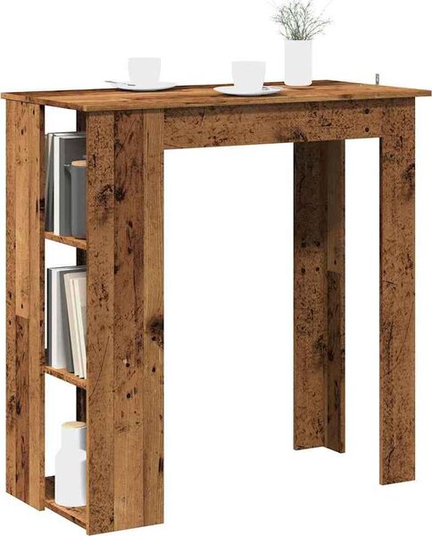 VidaXL Barový stůl s regálem 102x50x103,5 cm kompozitní dřevo [862706] Barva: Bílá