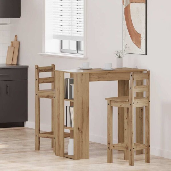 VidaXL Barový stůl s regálem 102x50x103,5 cm kompozitní dřevo [862706] Barva: Bílá