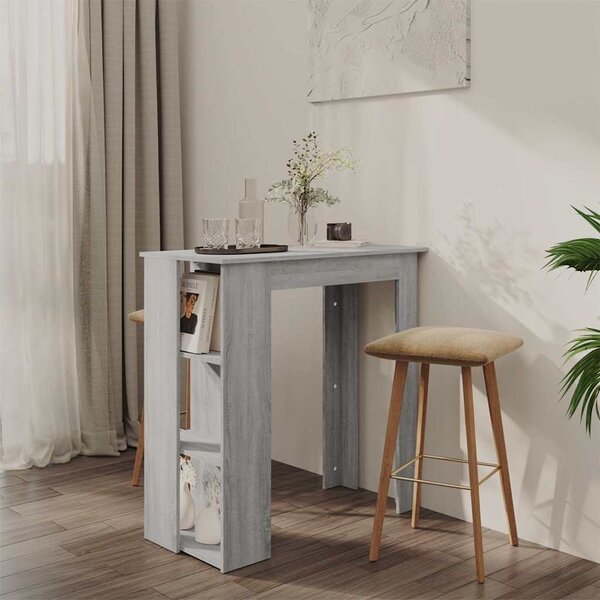VidaXL Barový stůl s regálem 102x50x103,5 cm kompozitní dřevo [862706] Barva: Bílá