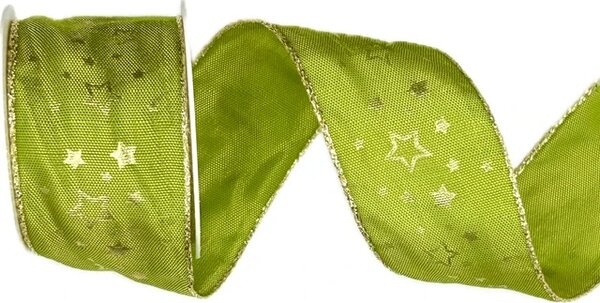 Stuha vánoční saténová NOBLESSE GREEN zelená 40mm x 2m (16,-Kč/m)
