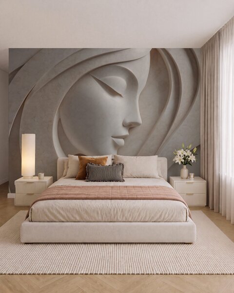 Fototapety Ženský profil v basreliéfním stylu, Fototapety 3D, w05569 : uwalls.cz