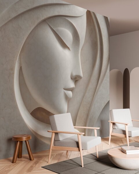 Fototapety Ženský profil v basreliéfním stylu, Fototapety 3D, w05569 : uwalls.cz