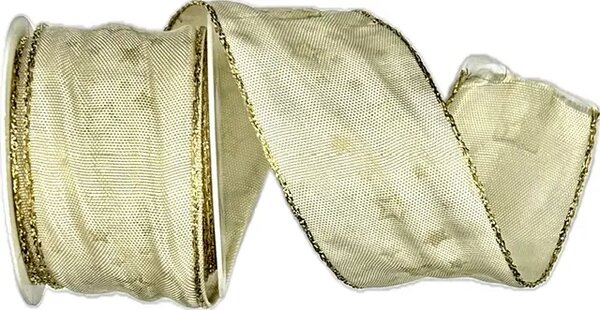Stuha vánoční saténová NOBLESSE CREAM krémová 40mm x 2m (14,-Kč/m)