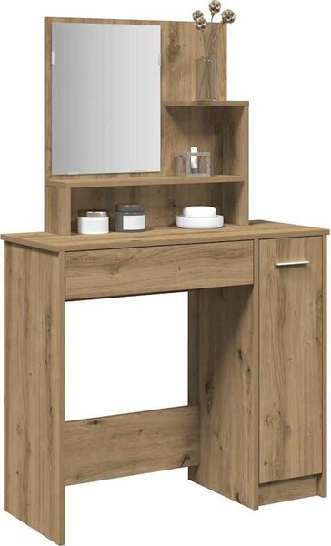 VidaXL Toaletní stolek se zrcadlem 86,5 x 35 x 136 cm [862783] Barva: dub sonoma