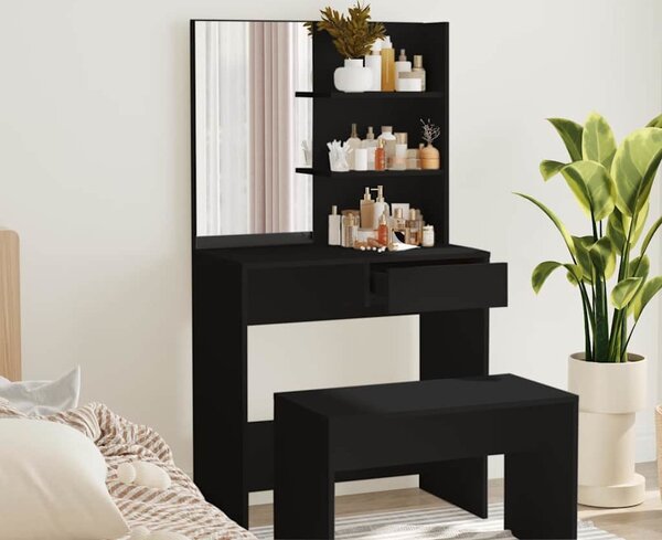 VidaXL Toaletní stolek se zrcadlem 74,5 x 40 x 141 cm [862782] Barva: Bílá