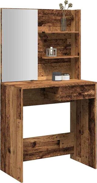 VidaXL Toaletní stolek se zrcadlem 74,5 x 40 x 141 cm [862782] Barva: Bílá