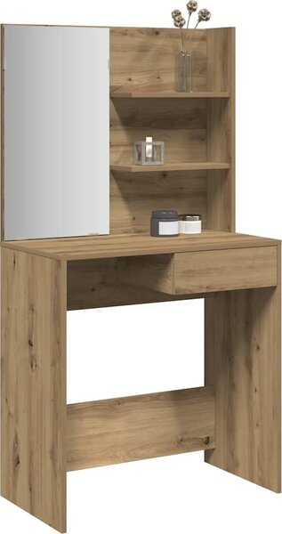 VidaXL Toaletní stolek se zrcadlem 74,5 x 40 x 141 cm [862782] Barva: dub artisan