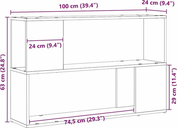 VidaXL Knihovna 100 x 24 x 63 cm kompozitní dřevo [863156] Barva: Bílá