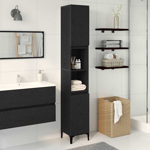 VidaXL Koupelnová skříňka 30x30x190 cm kompozitní dřevo [862806] Barva: kouřový dub