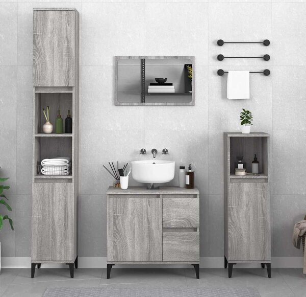 VidaXL Koupelnová skříňka 30x30x190 cm kompozitní dřevo [862806] Barva: kouřový dub