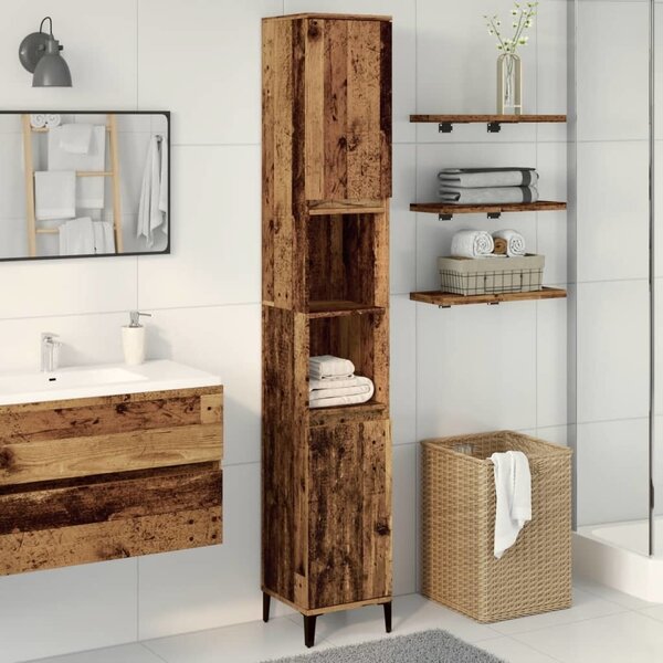 VidaXL Koupelnová skříňka 30x30x190 cm kompozitní dřevo [862806] Barva: kouřový dub
