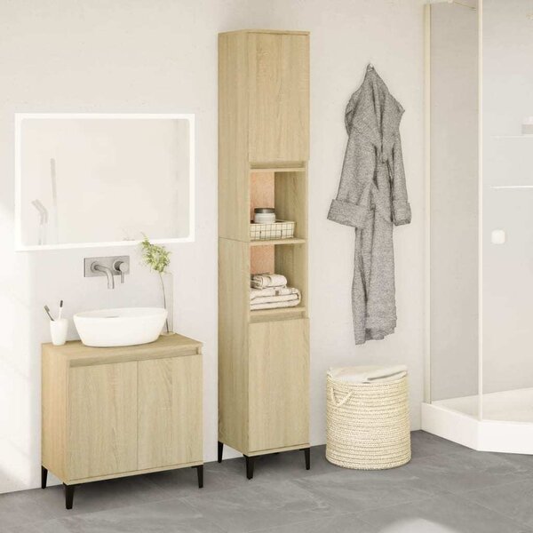 VidaXL Koupelnová skříňka 30x30x190 cm kompozitní dřevo [862806] Barva: kouřový dub
