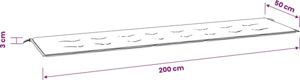 VidaXL Poduška na zahradní lavici 200x50x3 cm oxfordská látka [361198] Barva: Modro-bílá