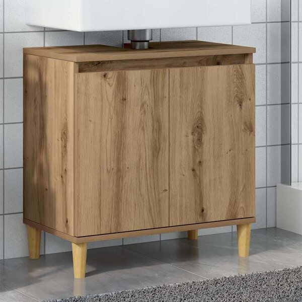 VidaXL Skříňka pod umyvadlo 58x33x60 cm kompozitní dřevo [862809] Barva: Bílá