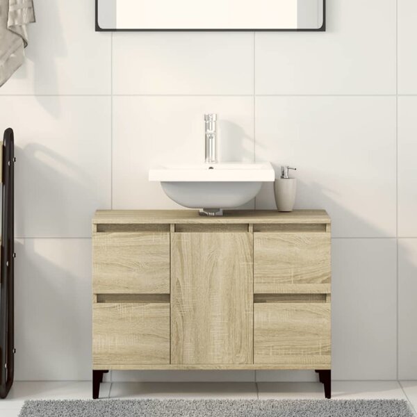 VidaXL Skříňka pod umyvadlo 80 x 33 x 60 cm kompozitní dřevo [862814] Barva: dub sonoma