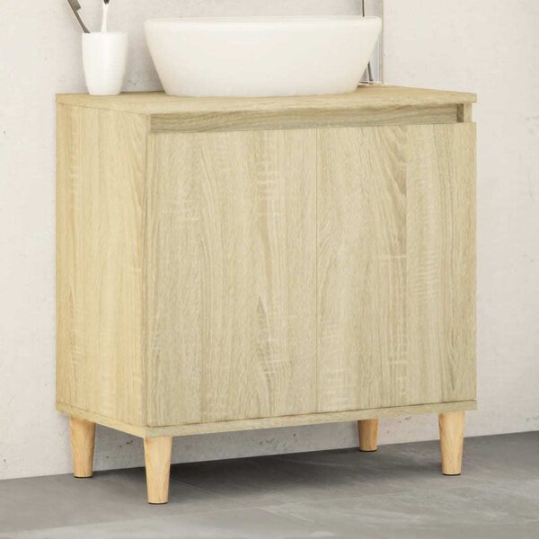 VidaXL Skříňka pod umyvadlo 58x33x60 cm kompozitní dřevo [862809] Barva: Bílá