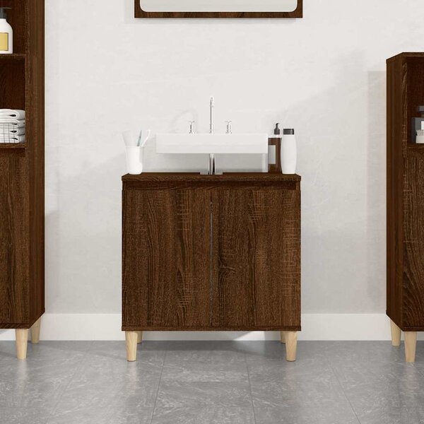 VidaXL Skříňka pod umyvadlo 58x33x60 cm kompozitní dřevo [862809] Barva: Bílá